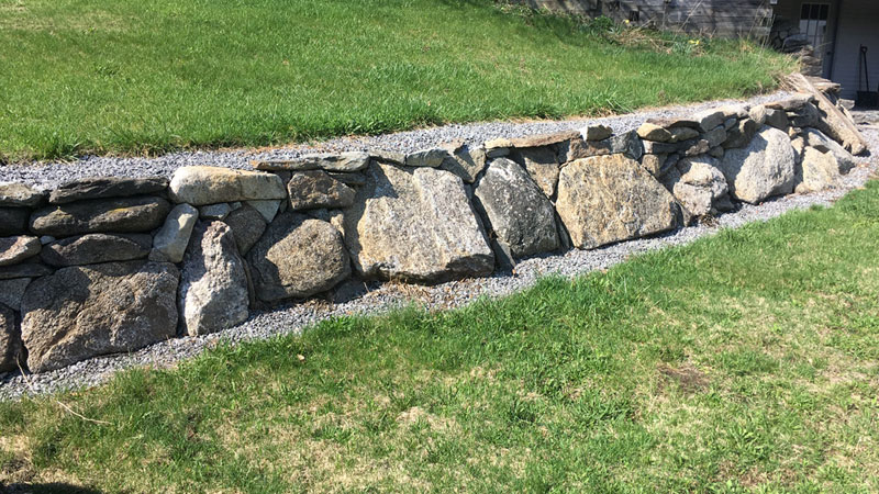 custom built rock wall